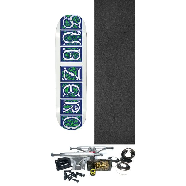 Sub Zero Skateboards Vines White Screenprinted Skateboard Deck - 8.5" x 32" - Complete Skateboard Bundle